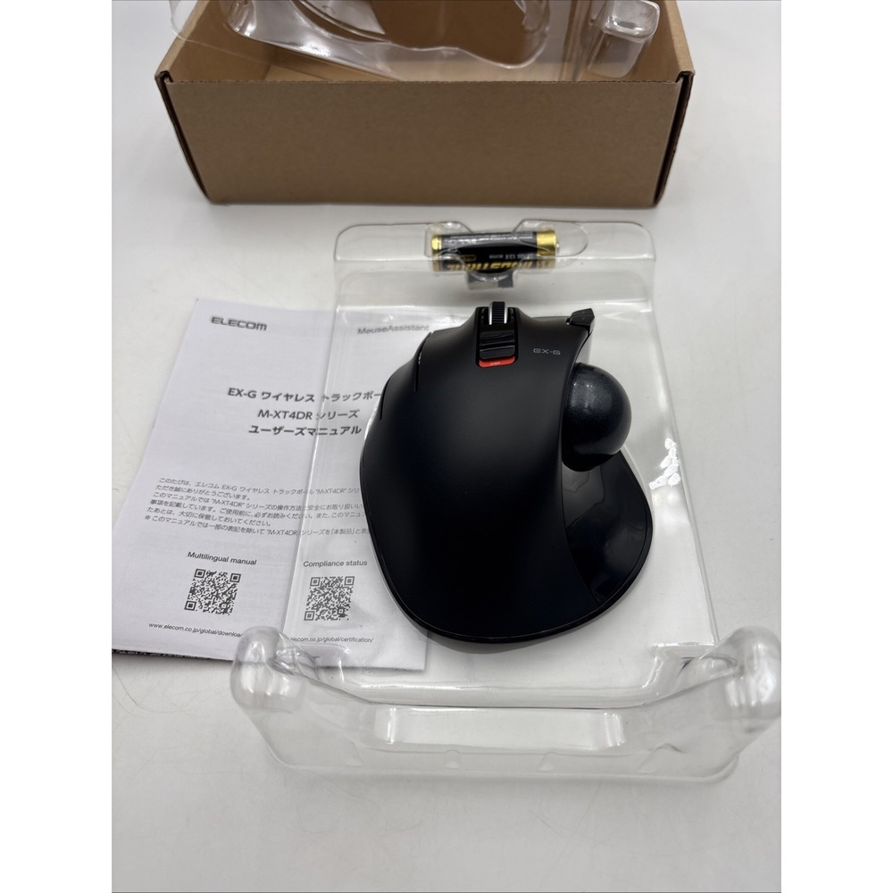 ELECOM EX-G Trackball Mouse 2.4GHz USB Wireless Ergonomic Design Left Hand
